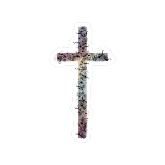 Floral Cross Sticker
